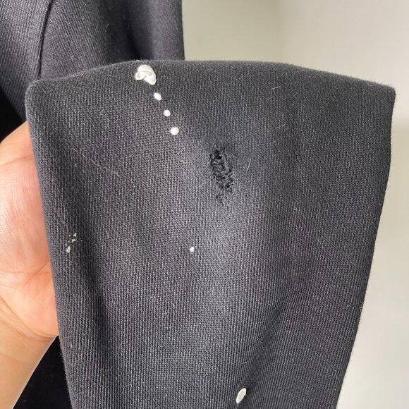 Rag & Bone Women's Black Crewneck Cotton Splatter Paint Sweatshirt Size Large - Picture 14 of 15